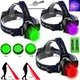 Outdoor Tools 2000LM Zoomable Headlamp Green/Red/UV 395NM Light Waterproof USB Head Lamp 3 Mode