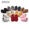 9 Color New Suede PU Leather Baby Shoes Baby Girls Boys Tassel Shoes For Newborn Baby Lace-up Indoor