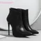Brand New Glamour Gray Black Women Ankle Nude Formal Boots Sexy High Heels Office Lady Shoes S273
