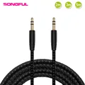 2M/3M/5M 3.5mm male to male extension cable aux cable Round Flat Braided Wire Cord Audio Data Cable