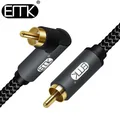 EMK 90 Degree RCA Audio Subwoofer Cable Male to Male Audio Cable Gold-Plated Right Angle RCA Audio