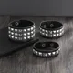 Gothic Punk Unisex PU Leather Bracelet Multilayers Rock Spikes Rivet Chains Bracelet for Women Men'