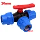 High Standard PE Pipe 3 Way Ball Valve Plastic Valve Ball 20 50mm Connection Hose Regulated Water