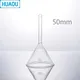 HUAOU 50mm Funnel Short Stem 60 Degree Angle Borosilicate 3.3 Glass Laboratory Chemistry Equipment