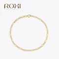 ROXI Pulseras Mujer 925 Sterling Silver Figaro Chain Bracelets For Women Punk Cool Party Bangle