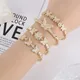 4 Style Paved Crystal Butterfly Bracelets for Women Copper Zircon Love Letter Star Bracelets Dainty