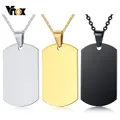 Vnox US Military Dog Tag Pendant Necklace Stainless Steel ID Necklaces for Male Accessories