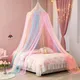 Tri Color Rainbow Bedspread Girls Room Canopy Bed Net Suitable for Single Bed/Single Bed//Double Bed
