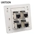 Female CAT6 RJ45 Wall Outlet With 4 Ports Shielded CAT.6 Network Socket Insert Keystone Jack