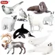 Oenux Arctic South Pole Animals Reindeer Penguins Polar Bear Wolf Killer Whales Action Figures Model