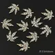 10Pcs Full Glitter Diamond Gold Weed Nail Charms 3D AB/Clear Crystal Alloy Leaf Nail Art DIY Metal