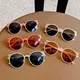 Fashionable Trendy Cat Ear Sunglasses for Kids Children Round Frame UV Protection Sun Glasses Boys