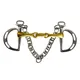 Horse Bit Copper Mouth Harness W/Curb Hooks Chain Stainless Steel Center Roller with Trims for