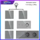 Bingoelec 1 2 3 Gang 2/3way Wall Touch Switch with Socket EU Power Sockets Switches Grey Glass Panel