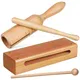 2 Sets Wood Block Percussion Instrument Rhythm Wooden Beaters Musical Handheld Instruments Lummi