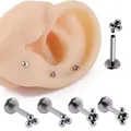 1PC Steel&Titanium Bar Ear Tragus Cartilage Piercing Small Ball Labret Lip Stud Ring Ball Lobe