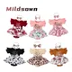 Infant Baby Girls Summer Fake 2pcs Romper Dress Short Sleeve Ruffle Decor Crew Neck Bow Front