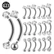 1PC G23 Titanium Eyebrow Barbell Piercing Curved Star Cubic Zirconia Labret Daith Helix Rook Tragus