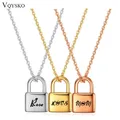 Customize Aesthetic PadLock Pendant Necklaces For Women Brand New Stainless Steel Rolo Cable Chain