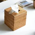 Handmade Rattan Weaving Tissue Case Napkin Holder For Living Room Table Tissue Boxes Container Home