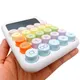 Colorful Children Student Calculator Typewriter-Inspired Round Button Large Screen 12 Digits