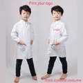 1pc Custom Logo Kid White Lab Coat Doctor Nurse Hospital Scientist School Fancy Dress cosplay