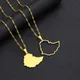 New Ethiopia Map Flag Pendant Necklaces For Women Ethiopian Stainless Steel Jewelry Ethnic Party