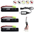 7.4V 2200mAh Lipo Battery with Charger for Water Gun 2S 7.4Vbattery for Mini Airsoft BB Air Pistol