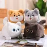 11cm Kawaii Tail Wagging Cat Doll Dog Plush Toys that Wag Their Tails by Pulling on a String Without
