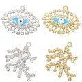 ZHUKOU CZ crystal tree root/eyes earrings charms for DIY earrings pendant Accessories necklace