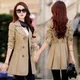 Trench Coat Women Double-Breasted Trenchcoat Women's Korean Slim Mid-Length Overcoat Windbreaker