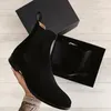 Männer Chelsea Stiefel schwarz Flock Business handgemachte Männer Schuhe Knöchel Slip on Schuhe für Männer