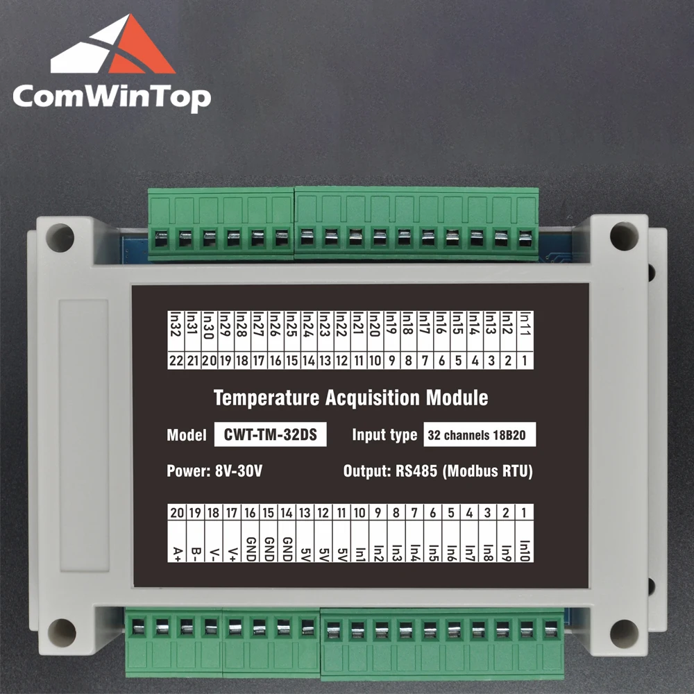 32 Kanäle 18B20 Rs485 Modbus-Ausgangstemperaturerfassungsmodul Image
