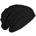 Mens Slouchy Lange Beanie Stricken Kappe für Sommer Winter Oversize schwarz