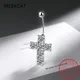 925 Sterling Silver New Fashion Sexy Piercing Navel Nail Body Jewelry Cross Pendant Crystal Belly