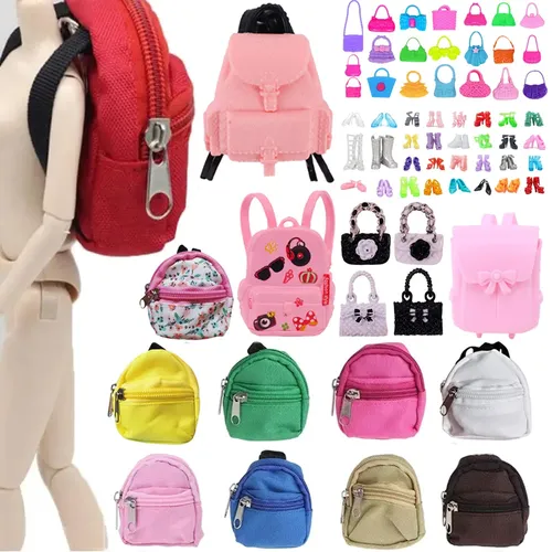 1pc einfarbig drucken rucksack reise rucksack handtasche für barbiees puppe & bjd blyth puppen