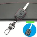 For Nissan Navara Qashqai Micra Almera 2 / 3 Buttons Genuine Leather Car Key Cover Case Fob Remote