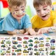 10Sheets Children Cute Cartoon Transport Tattoo Stickers for Kids Engineering Vehicle Cars Fake