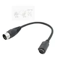 1pc DIN5 AT Male to Mini DIN6 MDIN6 PS/2 Female PC Mac Keyboard Adapter Converter Cable Cord 6"