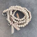 Long Chain Hanging 10mm Wood Beads Strap for Bags Cross Body Mobile Phone Replacement Purse