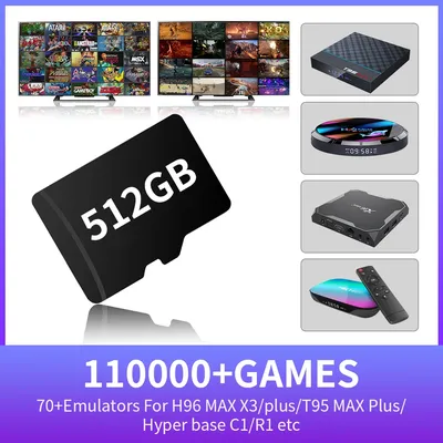 TF-Spielkarte eingebaut 110000 +Spiele mit 70+Emulatoren für PSP/PS1/NDS/N64/DC/SS/MAME S905X3, Image