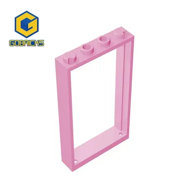 Gobricks 10 Stück Ziegelteile für Türen, Rahmen 1 x 4 x 6, mit 2 Löchern, 60596 30179, kompatibel Image