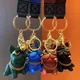 Fashion Punk French Bulldog Keychain PU Leather Dog Keychains for Women Bag Pendant Jewelry Trinket