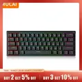 Mucai mk61 usb gaming mechanische tastatur 61 tasten rot schalter verdrahtet abnehmbar kabel rgb