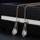 2 Carat AAA+Cubic Zirconia Drop/Dangle Line Earrings Rose Gold Color Silver Color Long Chain Ear