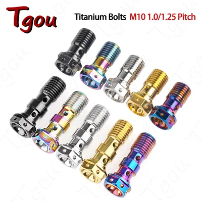 Tgou Titanium Bolt M10 1.0 /1.25 Pitch Banjo Screws for Brembo Brake Line & Single /Double Hole Clutch Banjo
