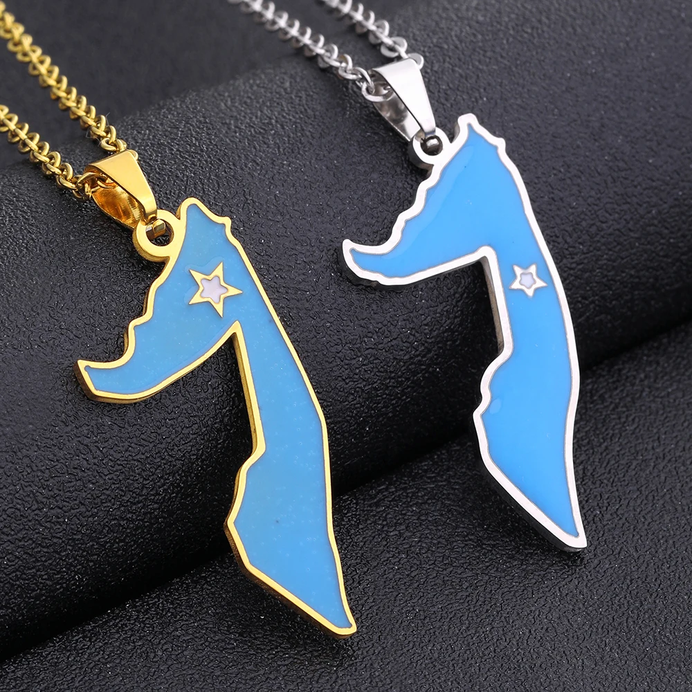 Afrika Große Somalia Karte Flagge Anhänger Halskette Edelstahl Frauen Männer Gold/Stahl Farbe Somali Schmuck Geschenk Image