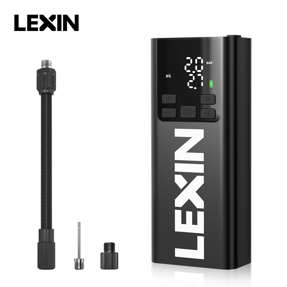 Lexin P5 Intelligente Luftpumpe, 5000 mAh, für Motorräder, Reifenfüller, Fahrradboot, mit LED-Digital- und voreingestelltem Druck Image
