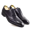 Größe 7-12 hand gefertigte Herren Wingtip Oxford Schuhe echtes Kalbsleder Brogue Kleid Schuhe klassische Business formelle Schuhe für Männer