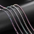 Rainbow Cuban Link Chain Necklace for Women Hip Hop Punk Thick Franco Rope Figaro Chains Man Gifts